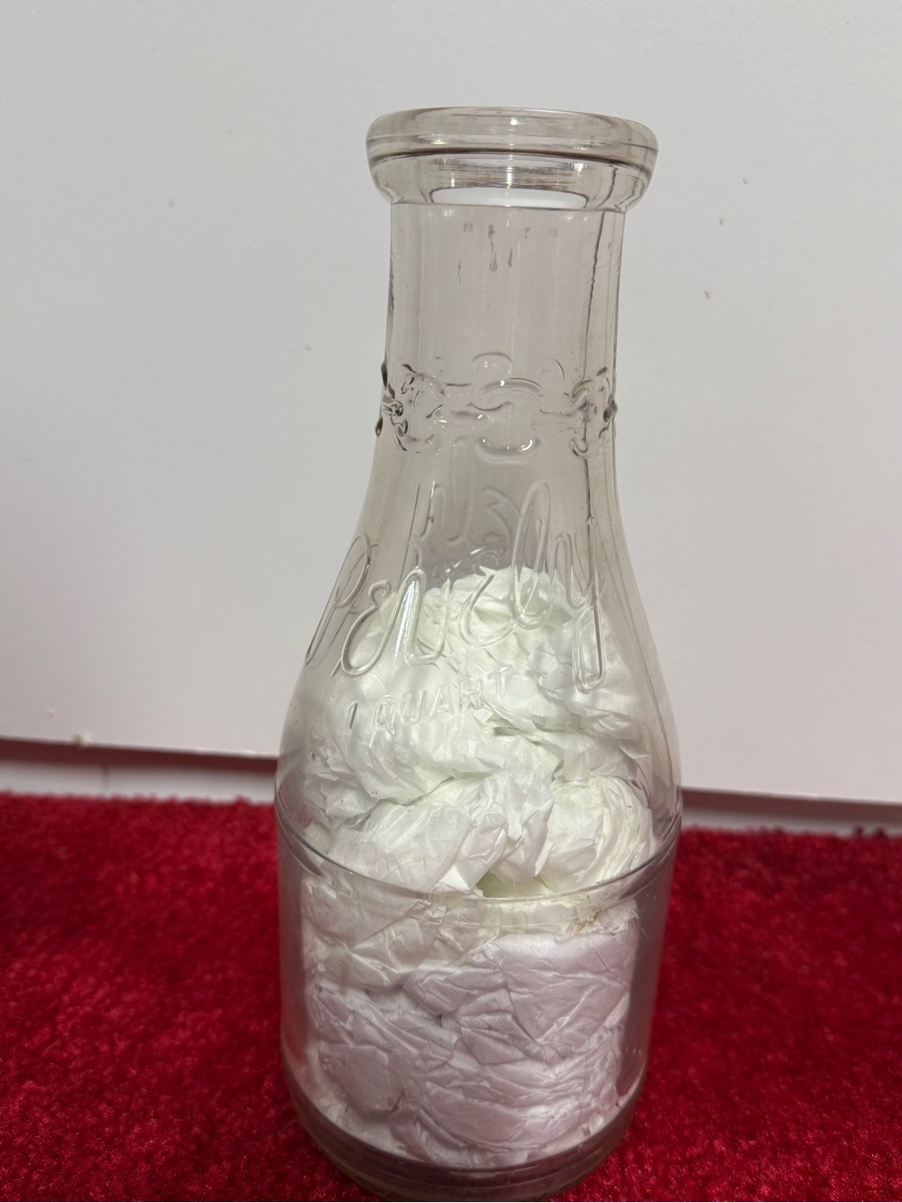 Pevely Milk Bottle - Embossed 1940